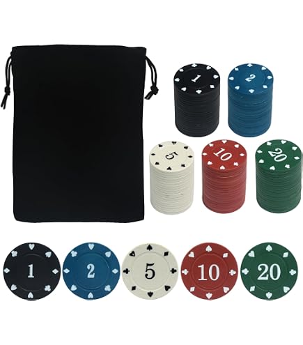 Amazon.com: 400Pc Numbered Fake Poker Chips Mahjong Chips 4g Light